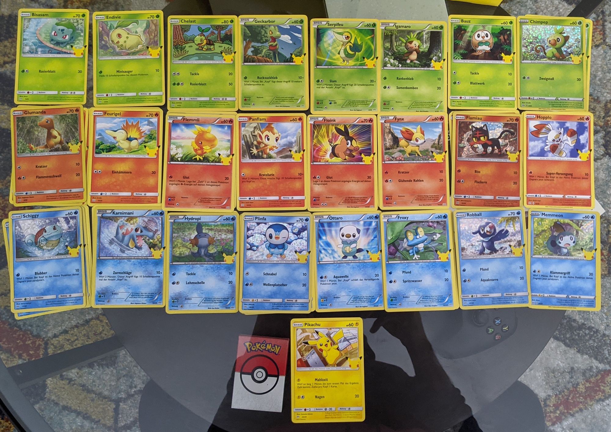 The 25 McDonald's Pokémon cards.