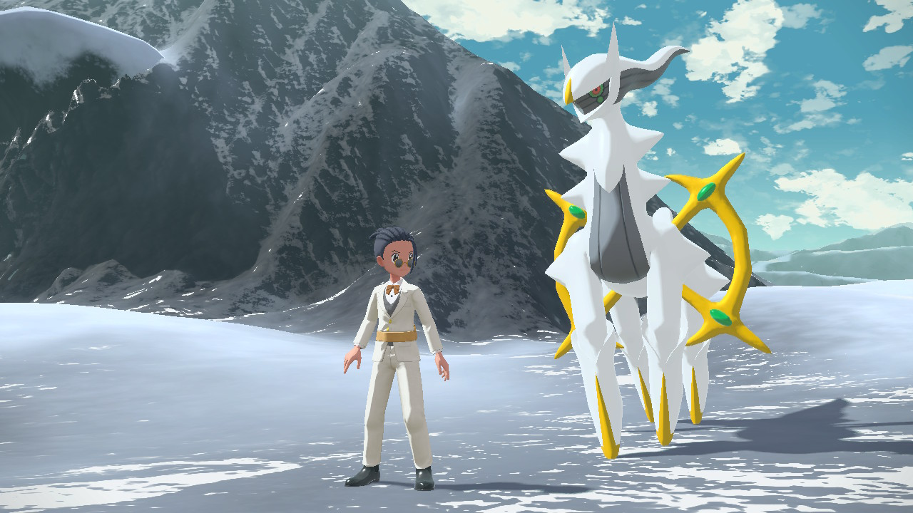 My character and Arceus. Photo by me.