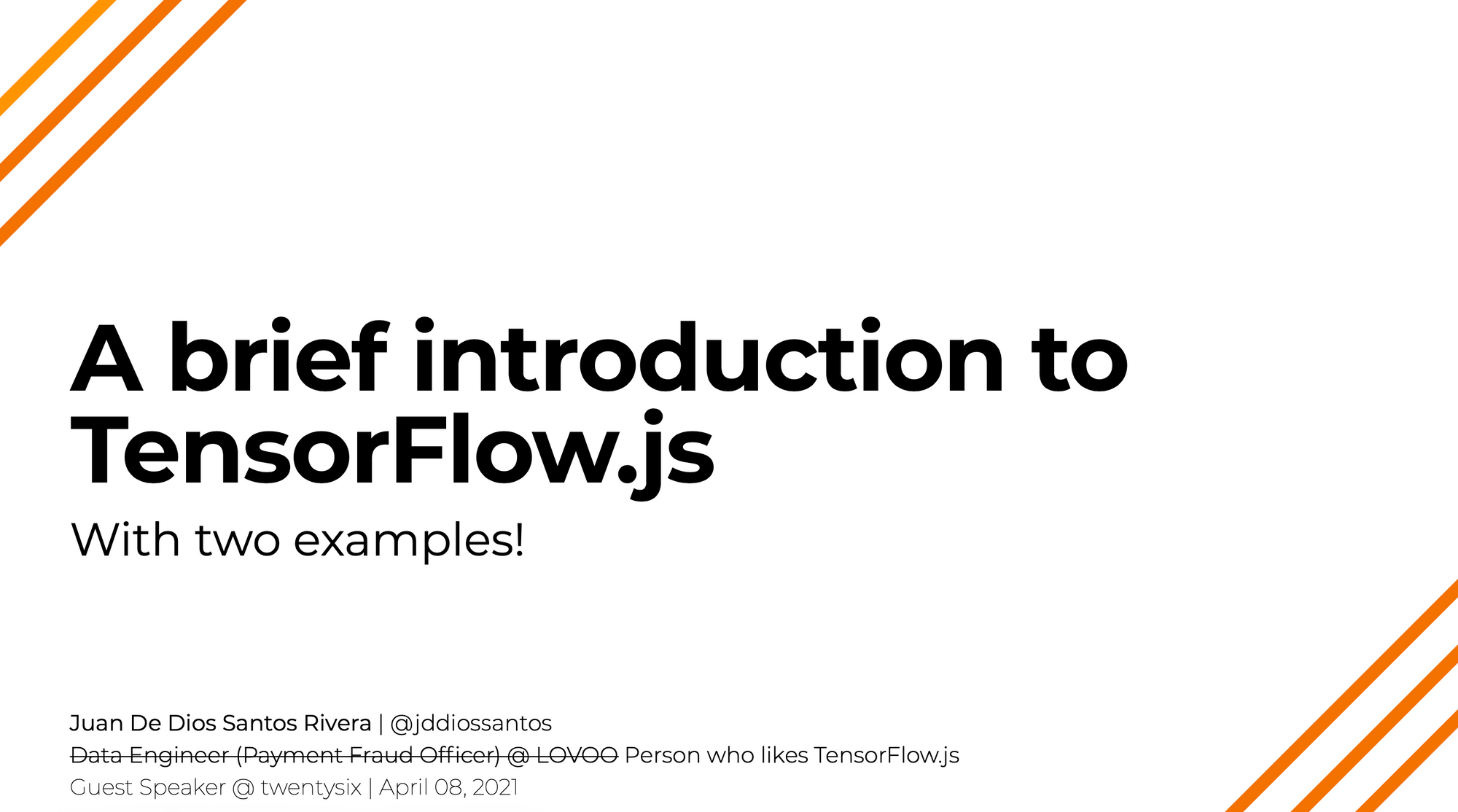 A brief introduction to TensorFlow.js—a presentation